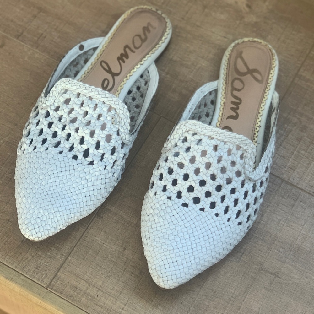 Sam Edelman White leather mules 8